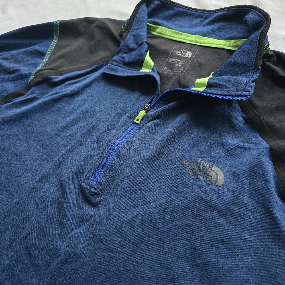 The North Face FlashDry XD Quarter Zip Pullover Blue Black Mens Medium